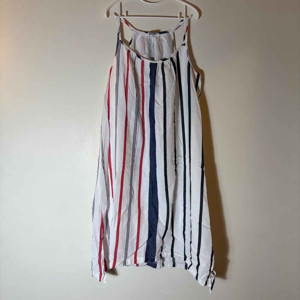Tommy Bahama White Dress with Red and Blue Stripes